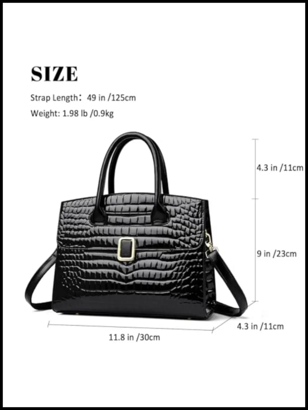 Women's PU Leather Satchel Tote Handbag - Vegan Faux Leather Shoulder Hobo Purse